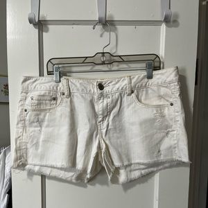 American Eagle white denim shorts